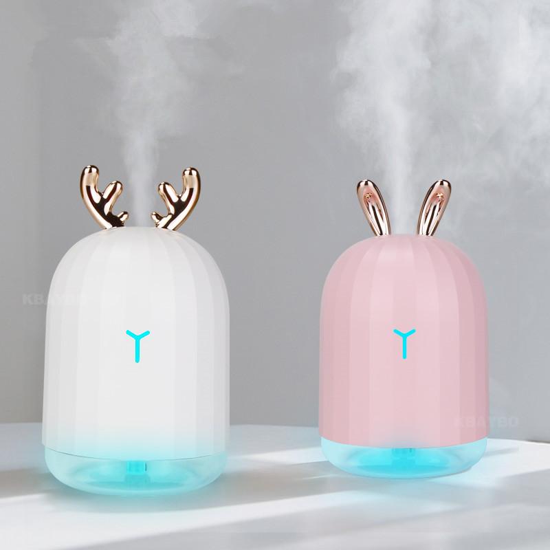 Searide 220Ml USB Khuếch Tán Hương Thơm Tinh Dầu Máy Tạo Độ Ẩm Phun Sương Siêu Âm 7 Màu Thay Đổi Đèn Ngủ LED Cool Mist cho Gia Đình