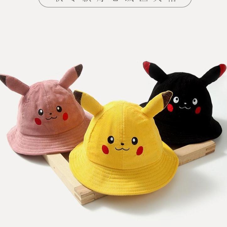 Nón Lưỡi Trai Pikachu, Mũ Tai Bèo Pikachu Dễ Thương Cho Bé Từ 1-2 Tuổi Chất Vải Nhung Mềm Mại