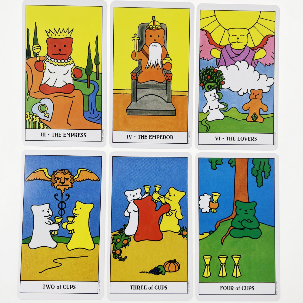 [Mạ Cạnh] Bộ Bài Gummy Bear Tarot Hộp Thiếc 78 Lá 98x58 Mm Tặng Đá Thanh Tẩy