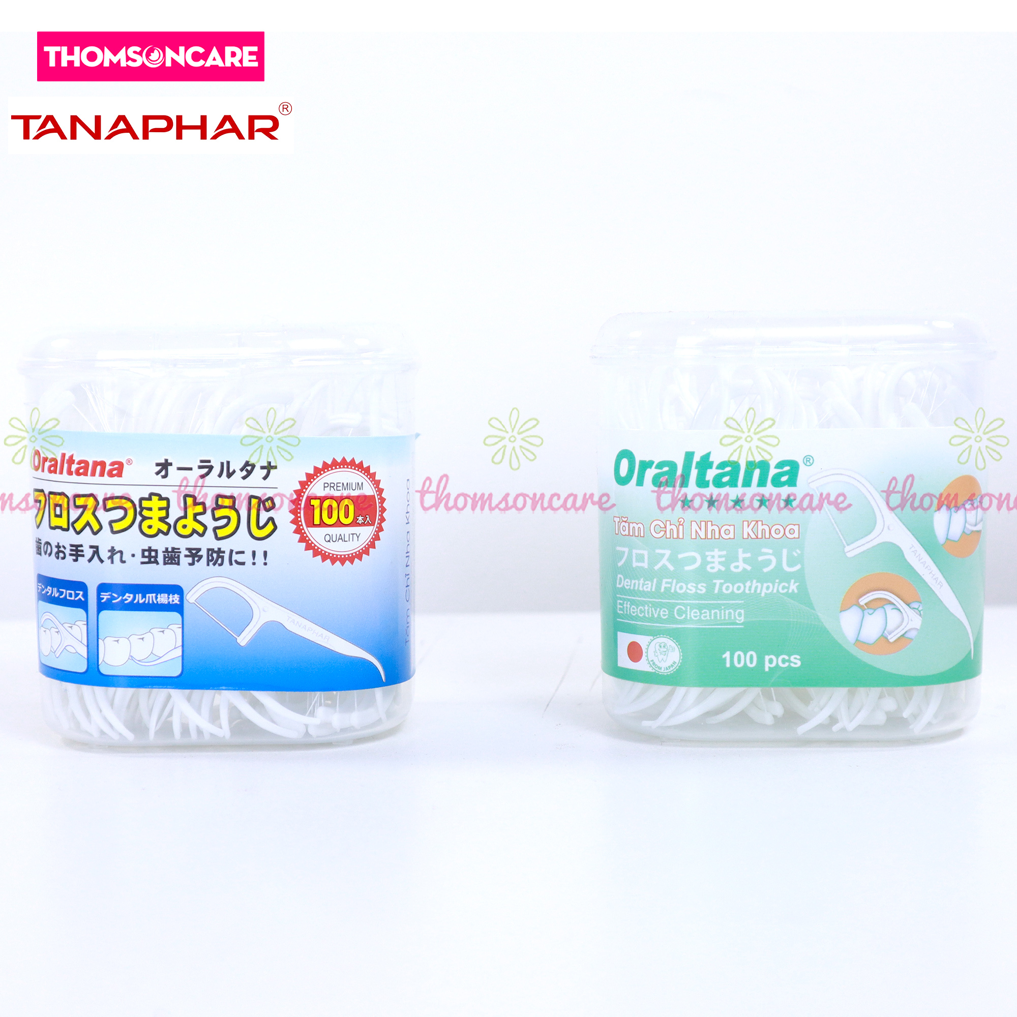 Tăm chỉ nha khoa Oraltana - Lọ 100 que - Chăm sóc răng lợi tiêu chuẩn xuất Nhật