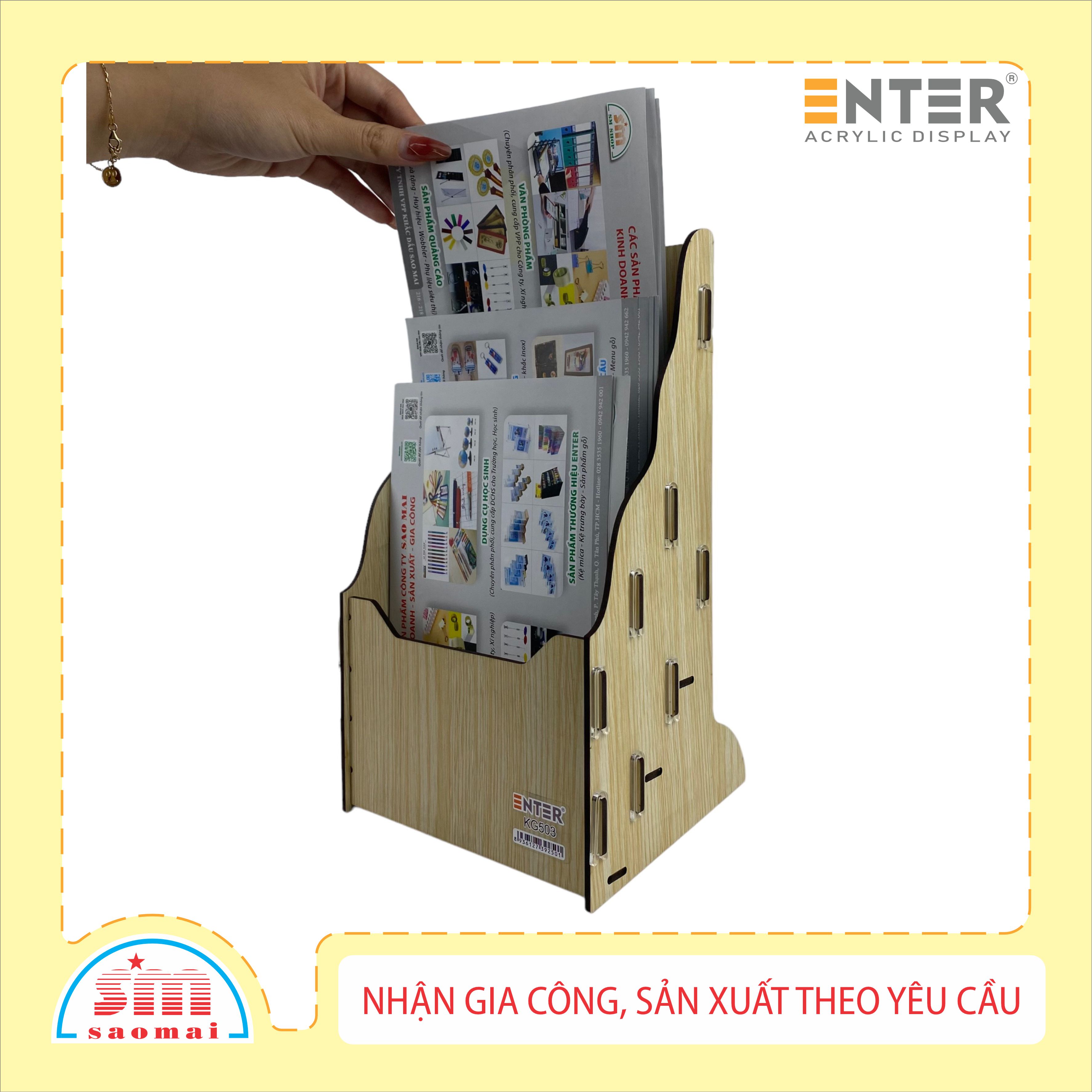 Kệ gỗ 3 ngăn Enter KG503 A5 lắp ráp