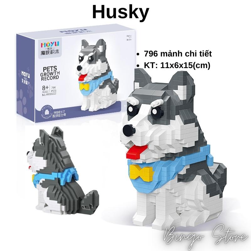 MÔ HÌNH LẮP RÁP CHÓ HUSKY 796 CHI TIẾT