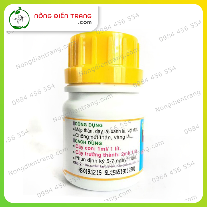 Chế phẩm VK HUMAT - Chai 50ml - Mập kie thân, dày lá, xanh lá, vọt đọt chuyên dùng cho lan, hoa hồng, mai, bonsai VTNN Nông Điền Trang