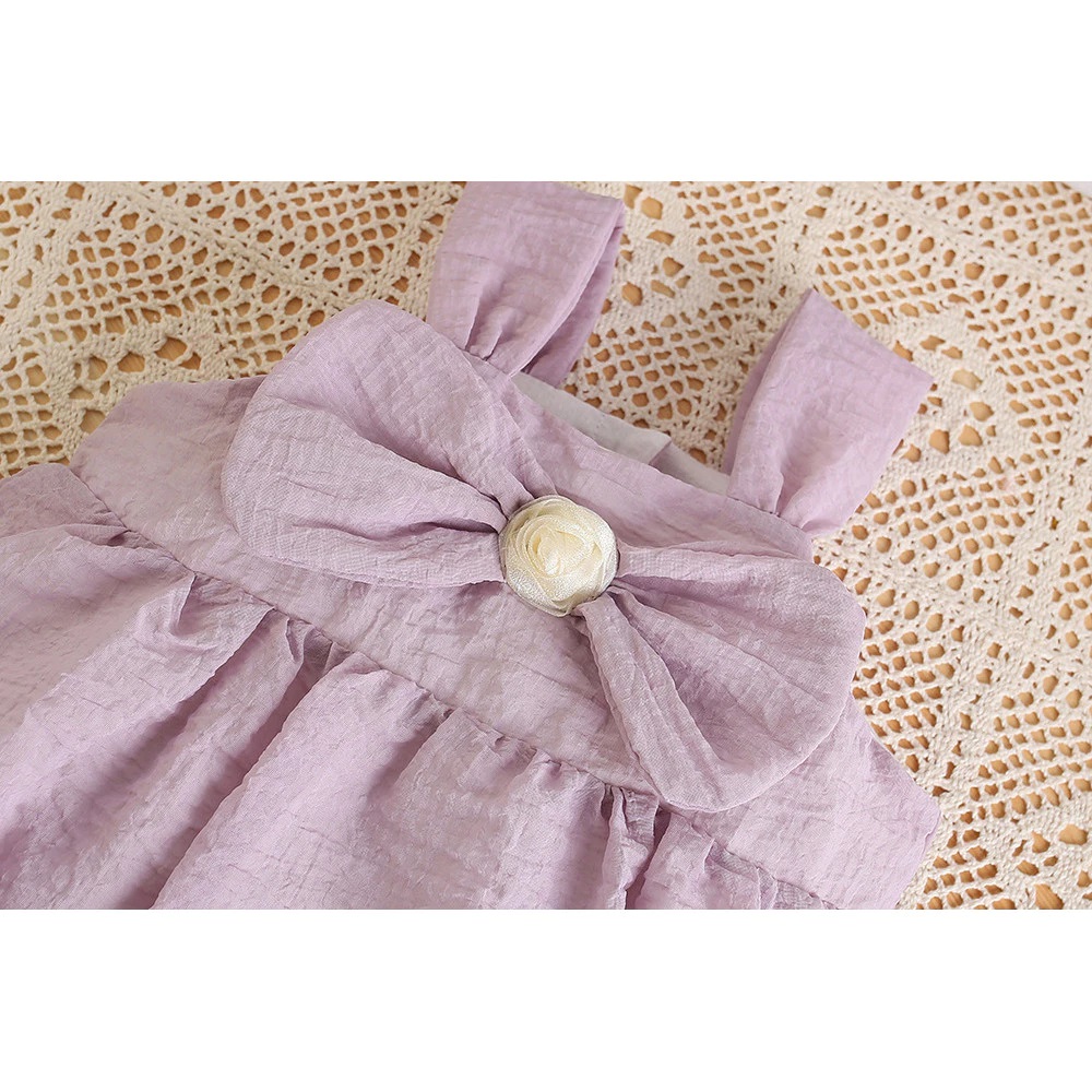 Body 2 Dây Nơ To Hoa Màu Tím Cho Bé Gái Sơ Sinh 1 2 Tuổi Từ 5-13kg Dành Cho Bé Gái