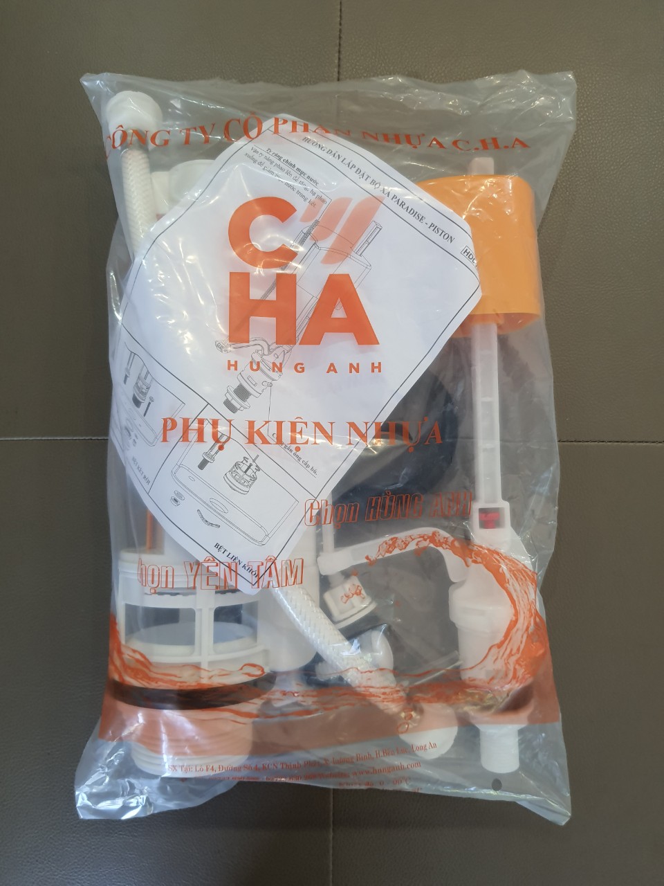 Bộ xả bồn cầu 2 nhấn két rời Hùng Anh