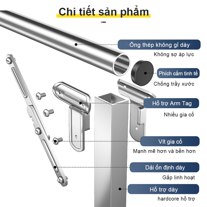 Giàn Phơi Quần Áo Sào Treo Đồ Thông Minh Dạng Giá Phơi Gấp Gọn Có Thiết Kế Kiểu Sào Inox Cao Cấp Siêu Bền