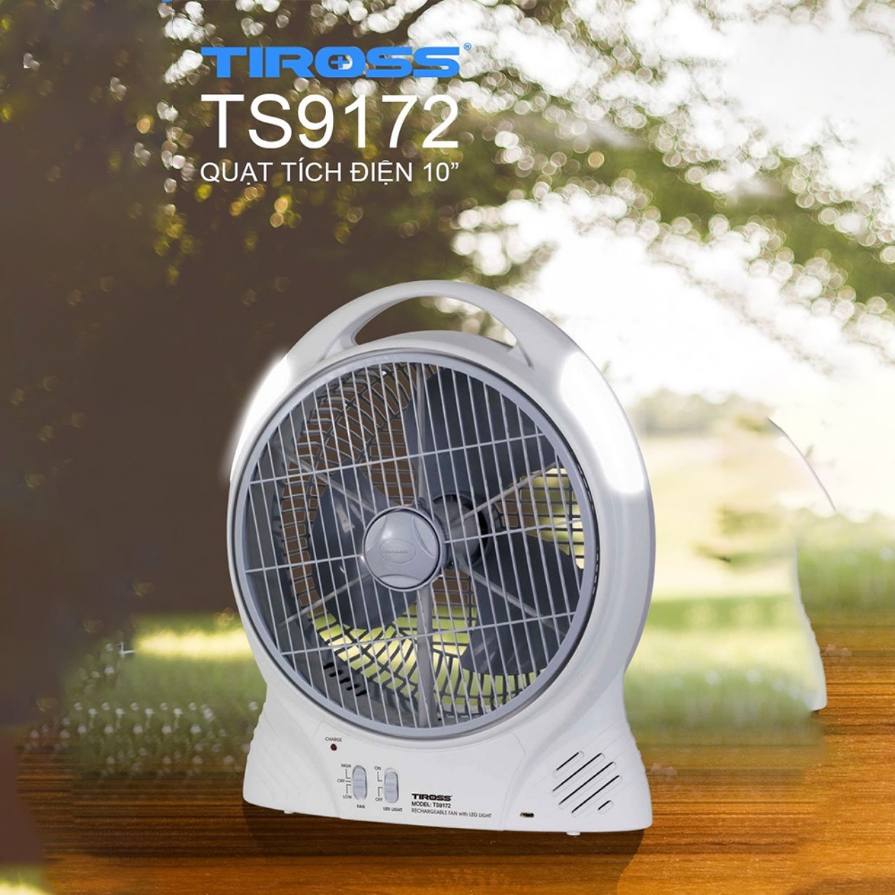 Quạt sạc điện Tiross TS9172 - Hàng chính hãng