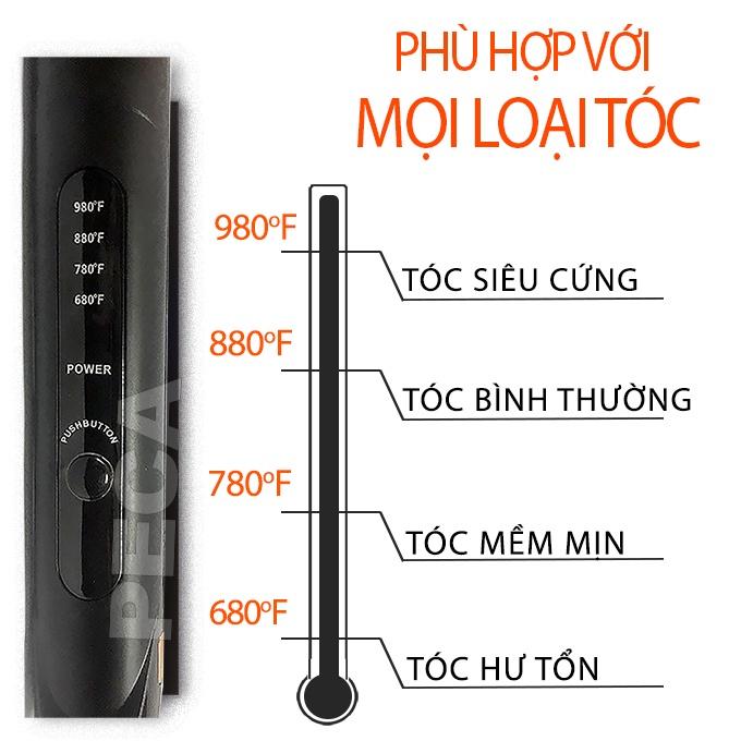 Máy duỗi tóc điều chỉnh 4 mức nhiệt độ Kemei KM-8889 có thể duỗi uốn cụp đuôi tạo kiểu tóc phù hợp với mọi tình trạng tóc