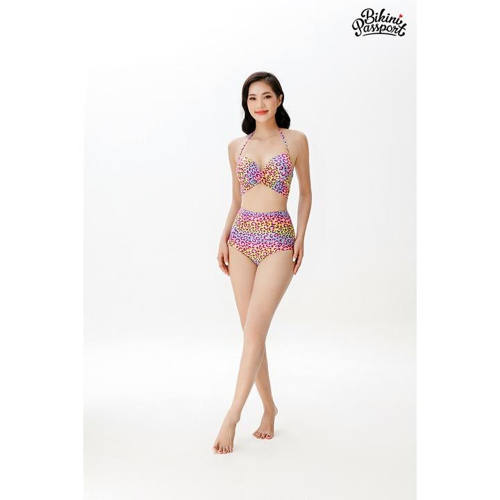 Bộ đồ bơi NỮ BIKINI PASSPORT kiểu Bikini lưng cao, áo đan chéo - Họa tiết - BS362_HOT