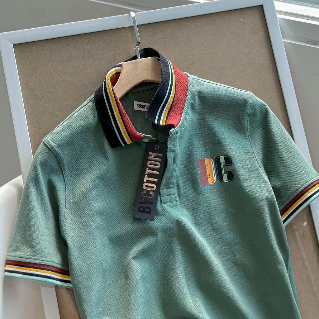 Áo Polo Nam Cao Cấp Có Cổ BY COTTON Green In Logo Nhiều Màu Nam Tính, Thanh Lịch, Sang Trọng, Trẻ Trung