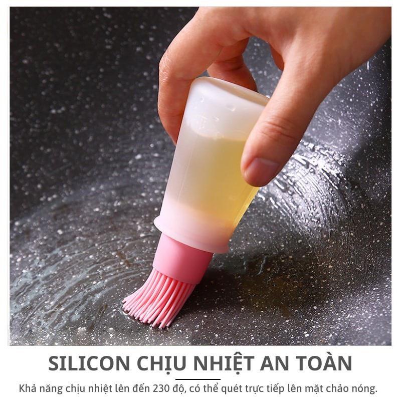 Bình Đựng Dầu Có Chổi Quét Dầu Silicon Chịu Nhiệt Cao Tiện Lợi