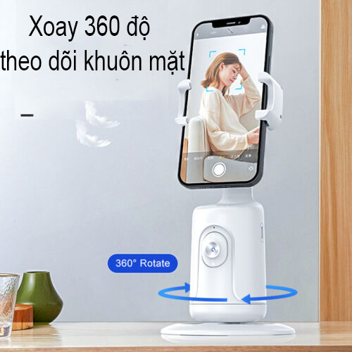 Gimbal điện thoại xoay 360 độ P01, Gậy Livestream, chụp ảnh, quay tik tok, vlog thông minh, tự động nhận diện theo dõi khuôn mặt, điều khiển bằng cử chỉ - Hàng chính hãng