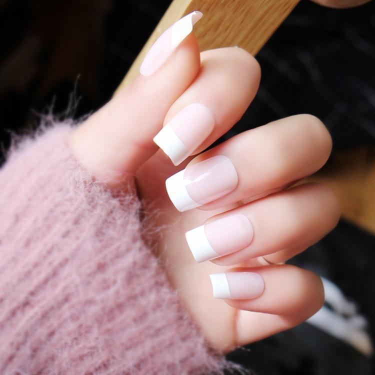 Hộp 100 Móng Nối Fen Đầu Móng HSM Đủ Size Màu Trắng Đục Làm Nail Tặng Kèm Chai Keo Mini, Móng Típ Nối French Trang Trí Móng Nhựa Abs Nail Phương Miu