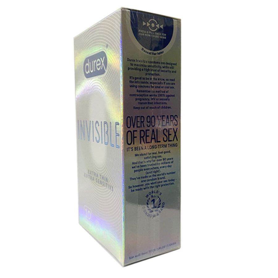 Bao cao su Durex Invisible Extra Thin Extra Sensitive 1 Hộp 10 Bao