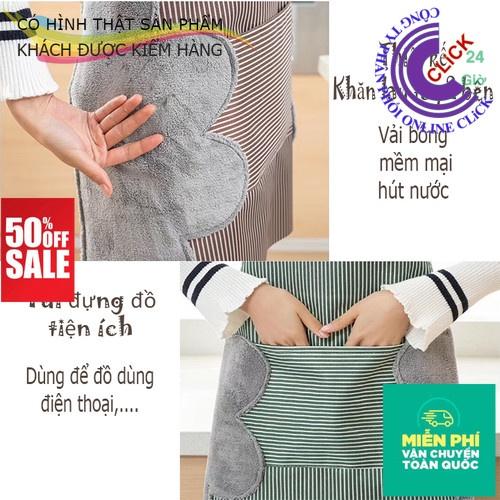 Tạp Dề Chống Thấm Nước Phong Cách Hàn Quốc Dễ Thương Có Chỗ Để Điện Thoại Chỗ Lau Tay Tiện Lợi