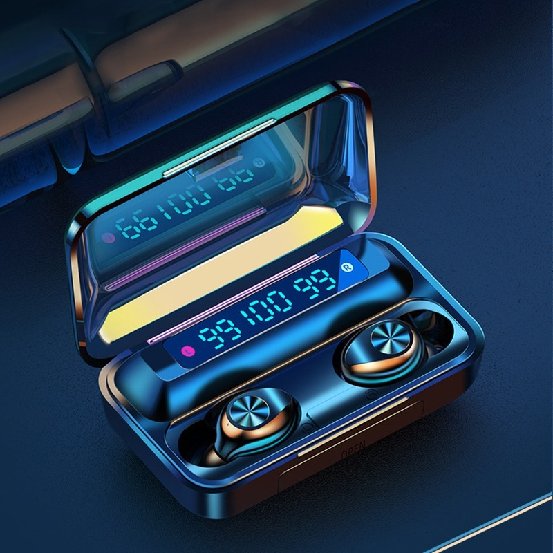F9 TWS Tai Nghe Nhét Tai Không Dây Bluetooth 5.0 F9 TWS Tai Nghe Bluetooth Hỗ Trợ Xiaomi / iPhone 1200Mah Power Bank 9D âm Thanh Nổi