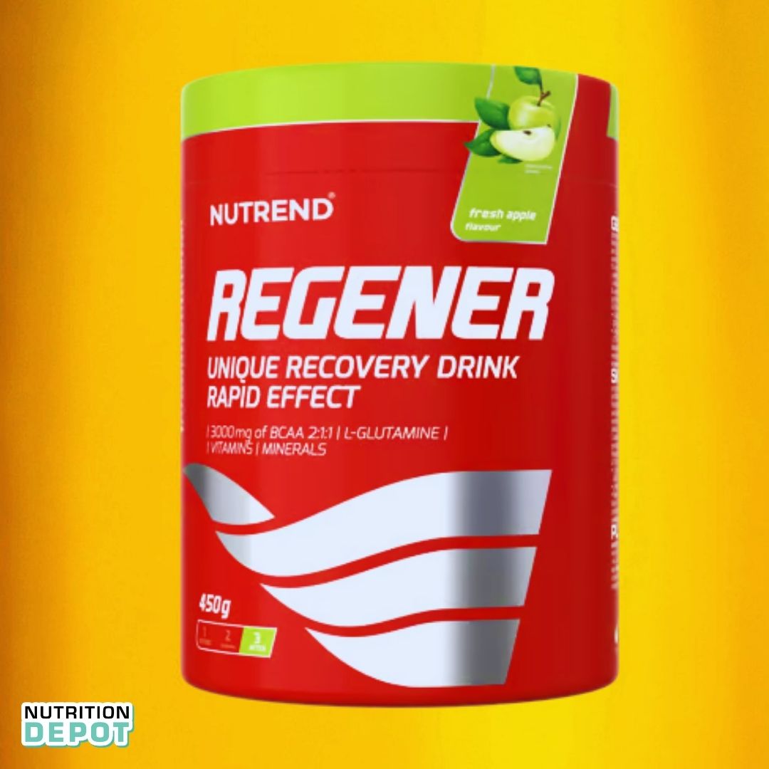 Nước uống thể thao, hỗ trợ phục hồi, hiệu quả tức thì Nutrend Recovery Drink REGENER (Dạng bột 450g) vị Táo - Nutrition Depot Vietnam