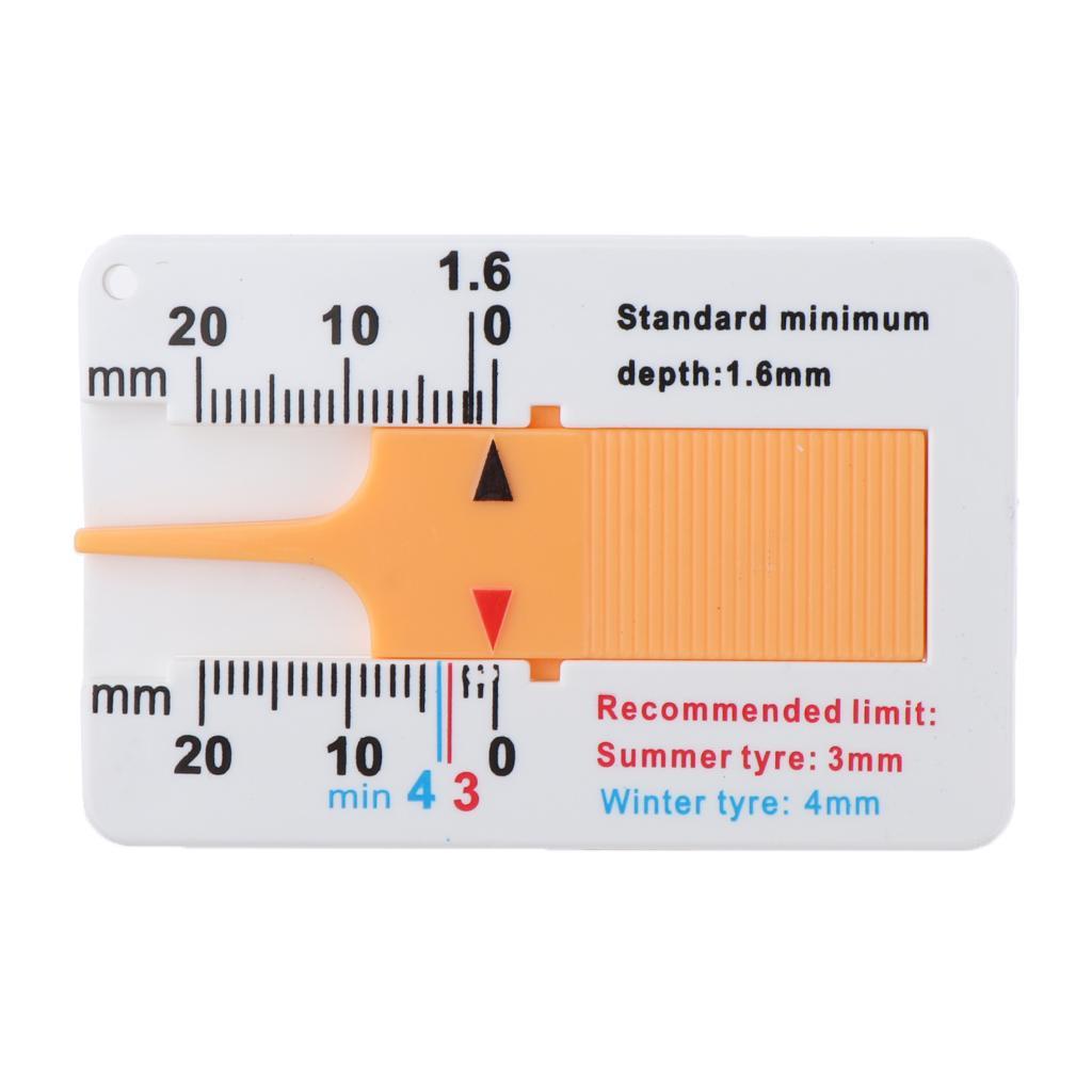 2- Car Motorcycle Tyre Tread Ruler Depth Gauge Meter Wheel Measuring Tool