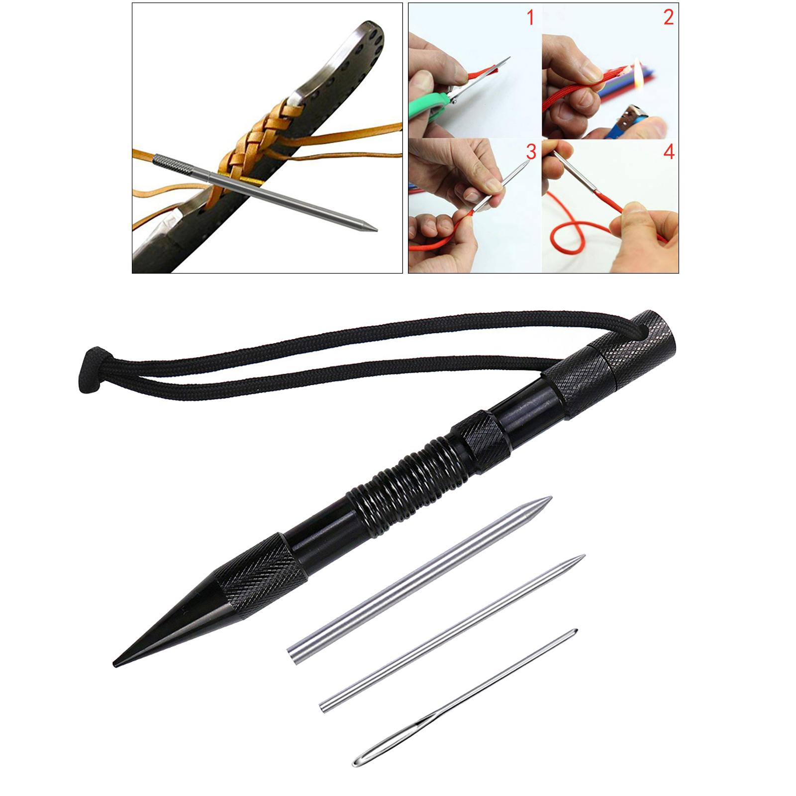 Paracord Lacing Needles Stainless Steel Tool Set Fid Lacing Stitching 4Pcs