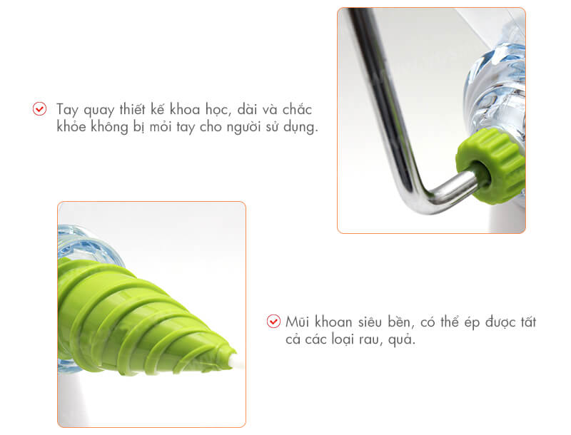 Máy xay ép hoa quả bằng tay đa năng Manual Juicer nhỏ gọn, tiện dụng, độ bền cao, chất liệu nhựa ABS an toàn cho người sử dụng