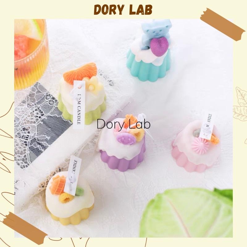 Nến Thơm Bánh Pudding Dâu Tây Màu Pastel Handmade Không Khói, Phụ Kiện Decor, Quà Tặng - Dory Lab
