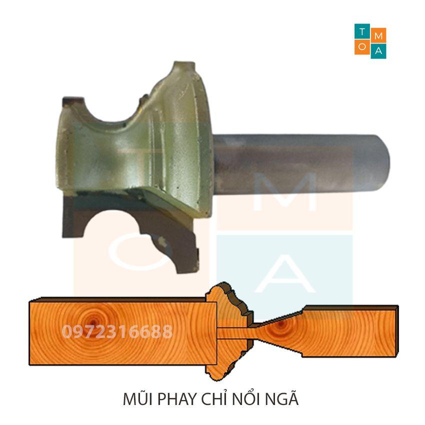 BỘ 2 MŨI PHAY GỖ - MŨI SOI GỖ ĐÁNH CHỈ NỔI NGÃ 30M CỐT 12.7MM