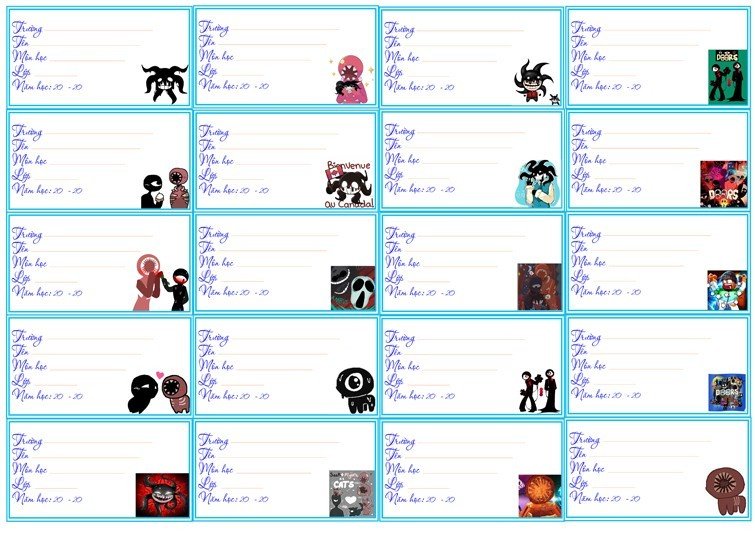 60 Nhãn vở Roblox Doors Ambush figure seek hide Rush Eyes Halt Jack Glitch/ Nhãn vở hình Roblox Doors Ambush figure seek hide Rush Eyes Halt Jack Glitch