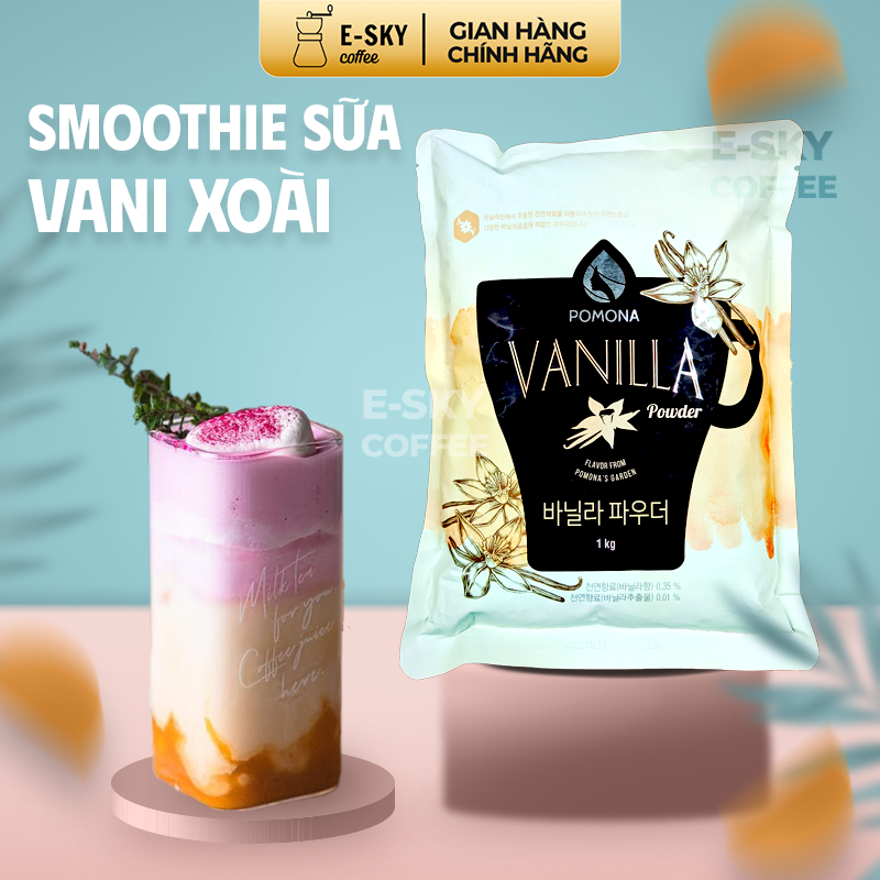 Bột Vani POMONA Vanilla Powder Nguyên Liệu Pha Chế Cà Phê, Latte, Mocha, Trà Sữa, Sữa Lắc Hàn Quốc Gói 1kg