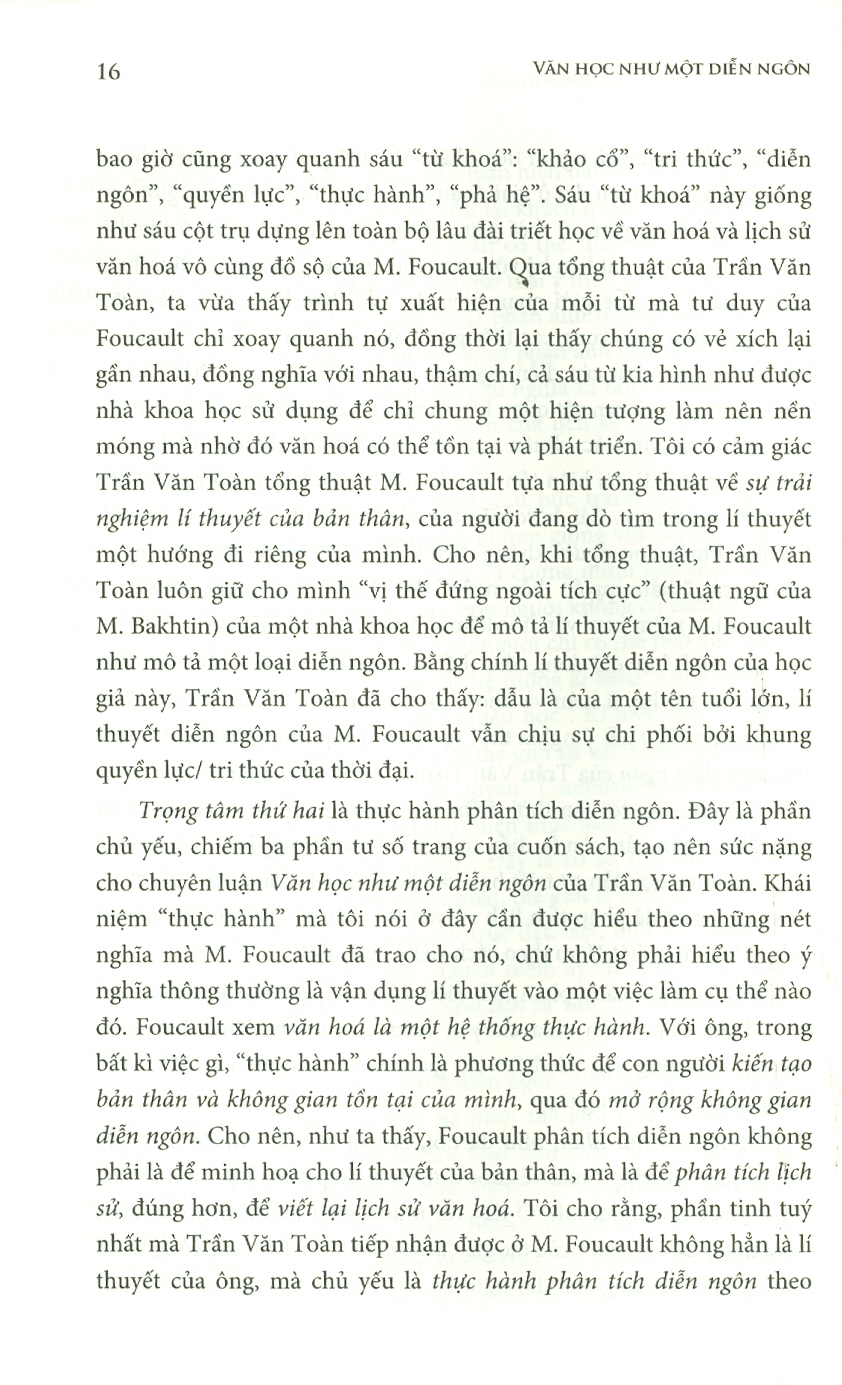 Văn Học Như Một Diễn Ngôn - Lý Thuyết Diễn Ngôn Của M.Foucault Và Văn Học Sử Việt Nam (Bìa cứng) - Trần Văn Toàn (ĐHSP)