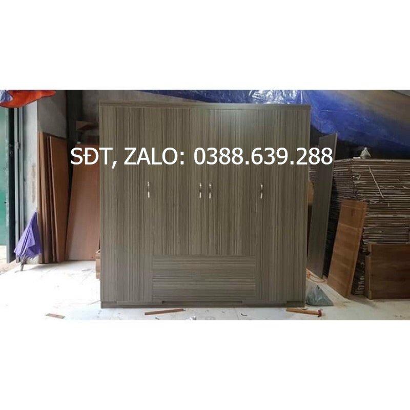 Tủ quần áo gỗ mdf vân gỗ 2m