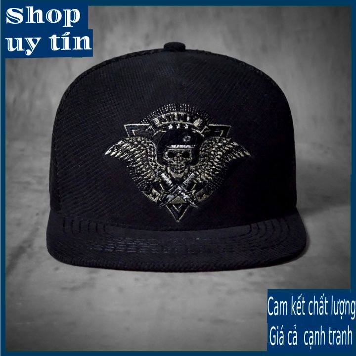 Freeship - MŨ NÓN KẾT LƯỠI TRAI SNAPBACK MILI XANH ĐEN CÁ TÍNH THỜI TRANG NAM NỮ CAO CẤP