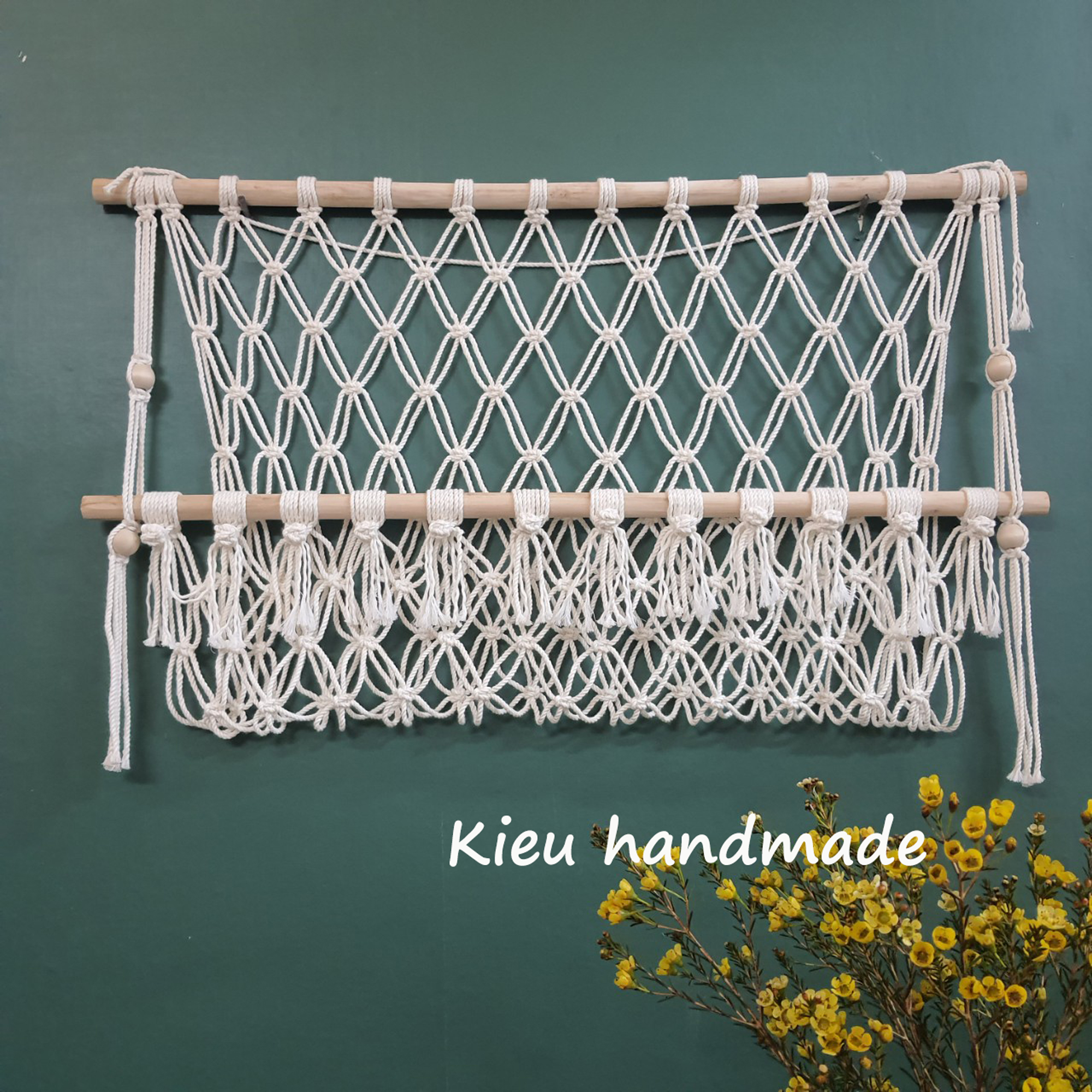 Kệ treo tường macrame đựng thú bông