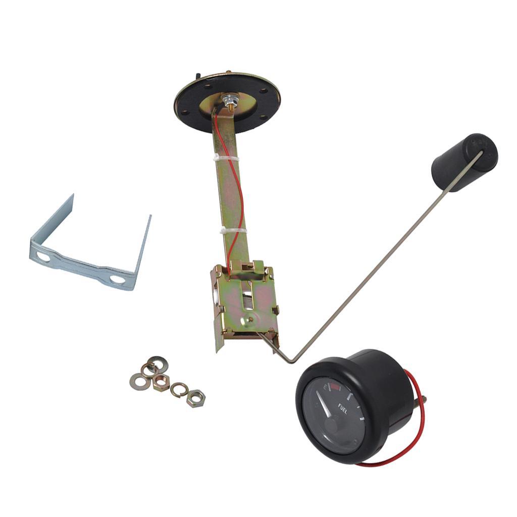 2" Marine Fuel Gauge E-1/2-F Boat Fuel Level Indicator 12V 350mm Sensor