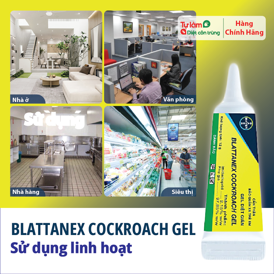 Combo 2 Tuýp Gel Diệt Gián Đức Và  Gián Mỹ BLATTANEX COACKROACH GEL BAYER Pháp 12g- Tiết Kiệm Hơn, Hiệu Quả Hơn