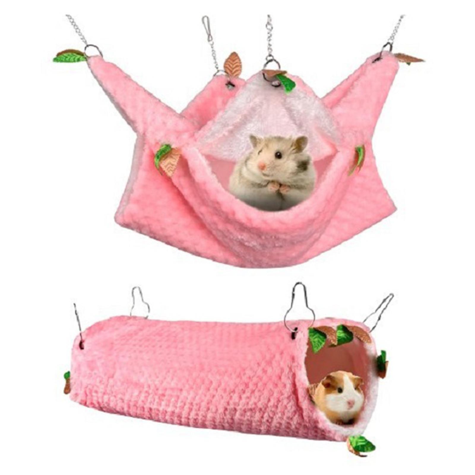 Winter Warm Hamster Bed, Hanging Hammock House Cave Nest Mats, Hideout Supplies for Hedgehog Bird Small Animal Bed