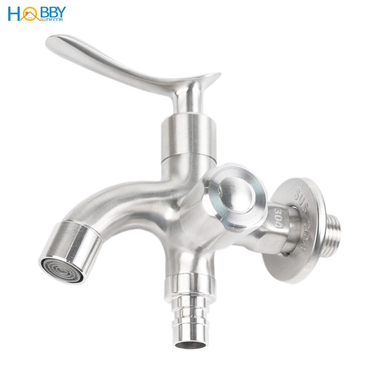 Củ sen lạnh đa năng 2 van xả inox 304 xước Hobby home decor CS4 ren 21