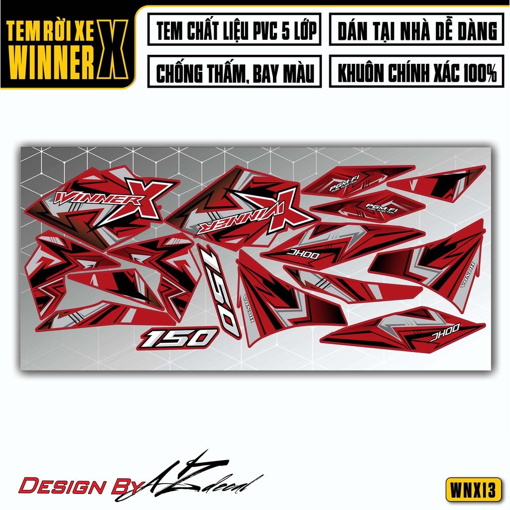 Tem Rời Dán Xe Winner X Chủ Đề DOHC 3D | WNX13 | Decal Chế Xe Máy Chất Liệu PVC Chống Nước, Chống Bay Màu - Xanh Trắng
