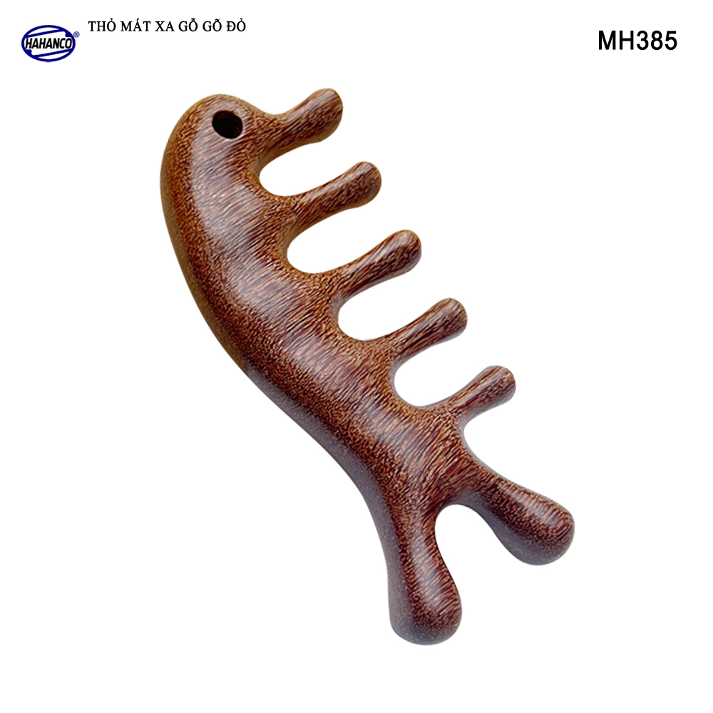 Dụng Cụ Mát Xa Tai Thỏ 5 Răng Gỗ Gõ Đỏ Thư Giãn Giảm Dụng Tóc - HAHANCO - MH385