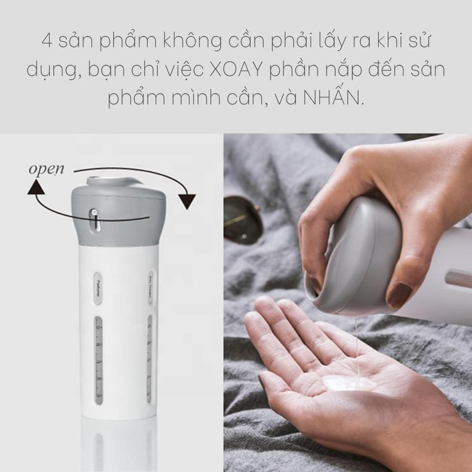 Bình chiết mỹ phẩm du lịch tiện lợi 4-in-1