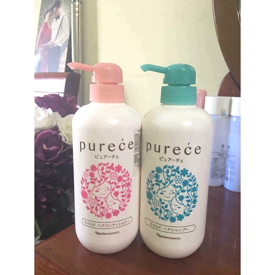 Dầu gội Naris Purece Mild Hair Shampoo Nhật Bản 550ml tặng kèm móc khoá