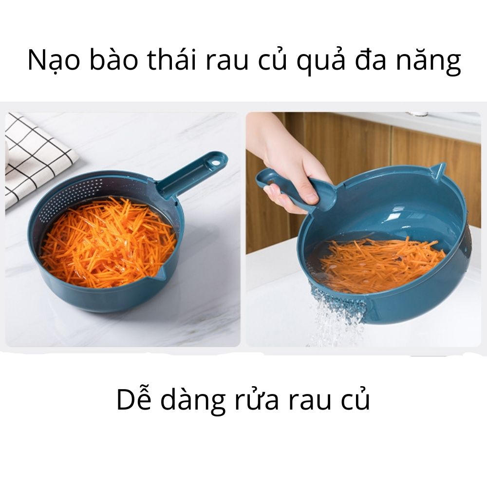 Rổ nạo rau củ quả 12 chi tiết chất lượng cao đa năng kèm rổ đựng và chậu tiện lợi