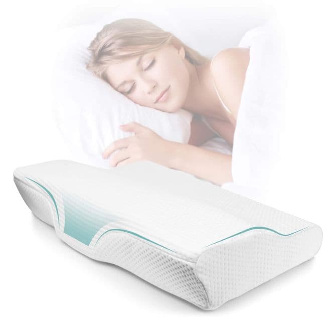 Gối ngủ Nhật Bản Memory Foam Pillow. Gối ngủ trị liệu giúp giấc ngủ ngon, sâu ,khỏe mạnh, giảm ngáy hiệu quả, nâng đốt sống vai và cổ