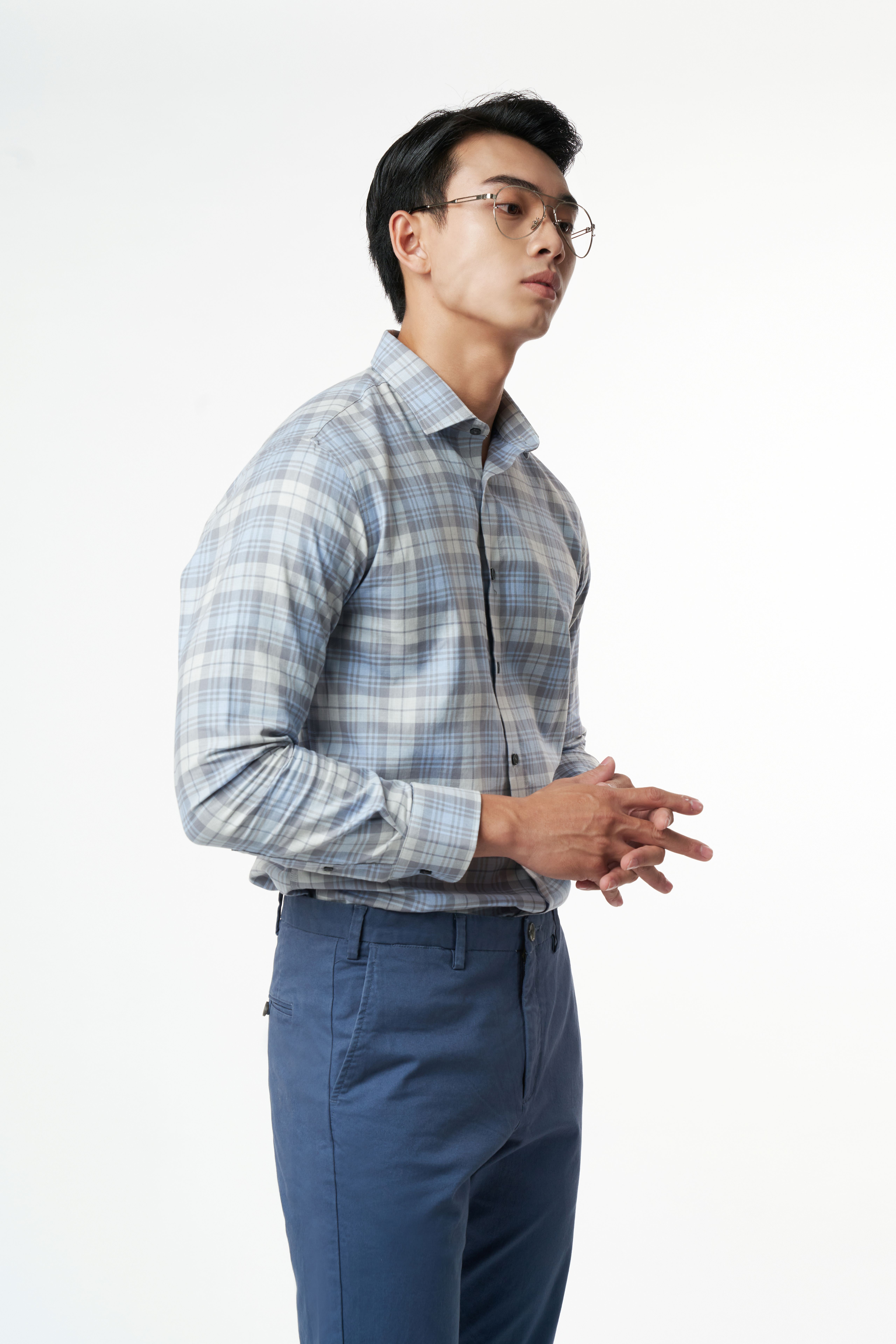 Áo Sơ Mi Caro Melange Nam Cotton Chống Nhăn Tự Nhiên Ninomaxx N&amp;M 2110033 - M