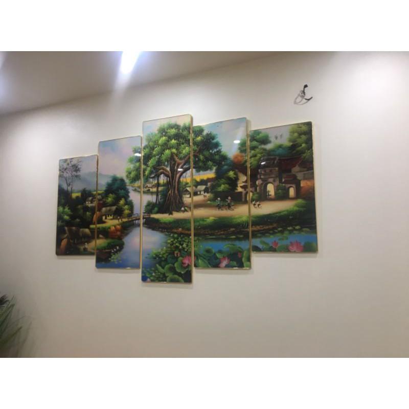 Bộ 5 tranh tráng gương làng quê việt nam big