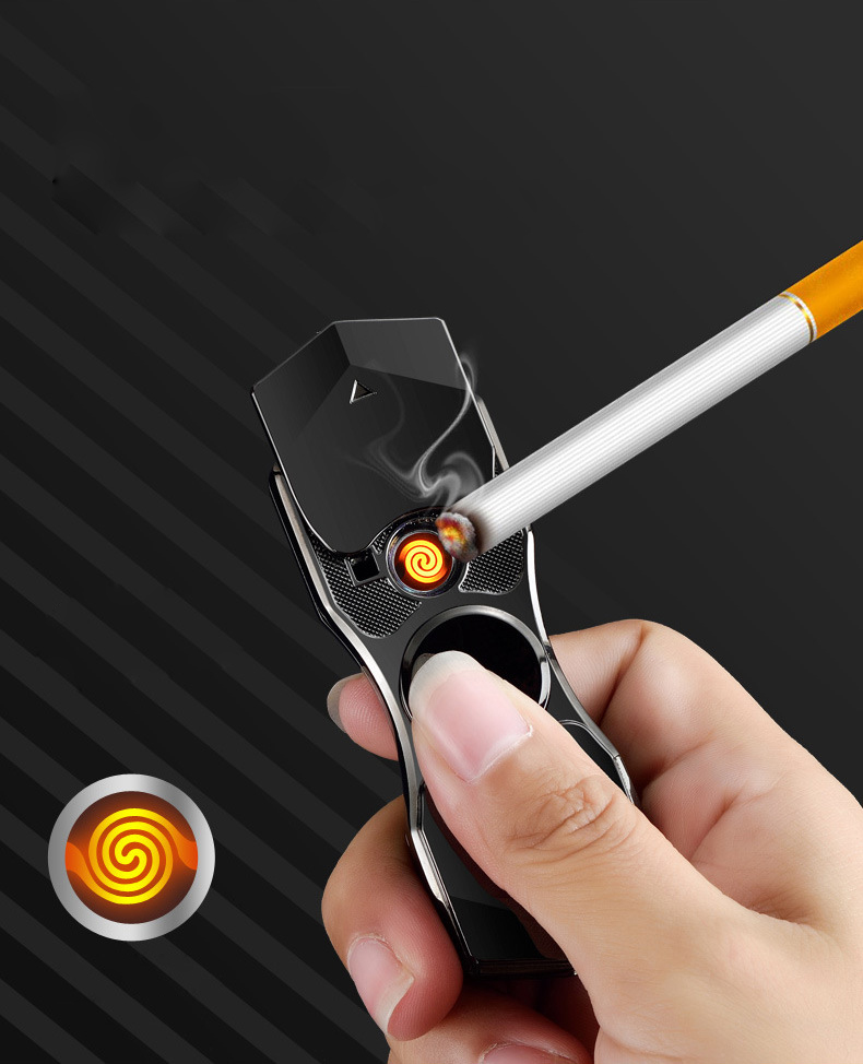 Con Quay Spinner Tạo 12 Hiệu Ứng Đèn Led Kiêm Quẹt Lửa Hồng Ngoại Và Đèn Pin Sạc Điện USB