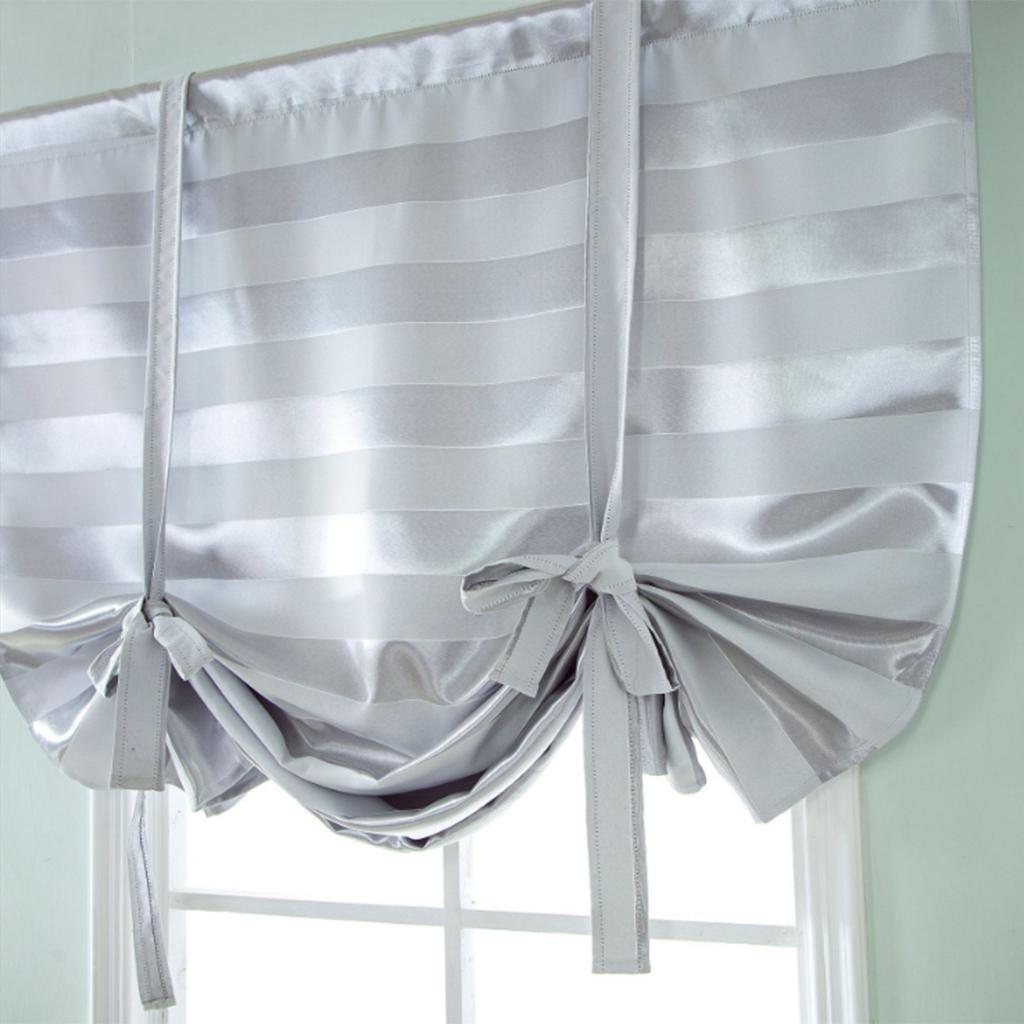Blackout Tie Up Roman Window Curtain Shade Voile 46x63 Inch