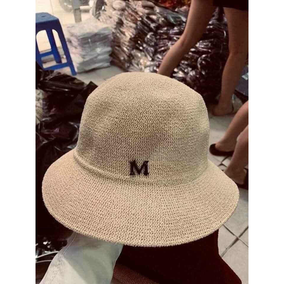 Mũ cói chữ M thời trang cho nữ