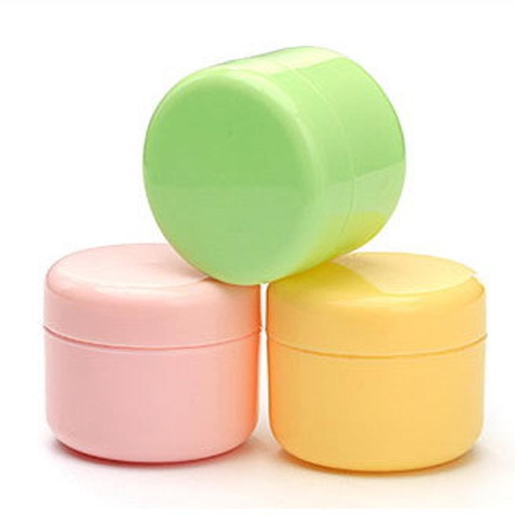 2X Refillable Plastic Empty Face Cream Cosmetic Container with Lid Green-50g