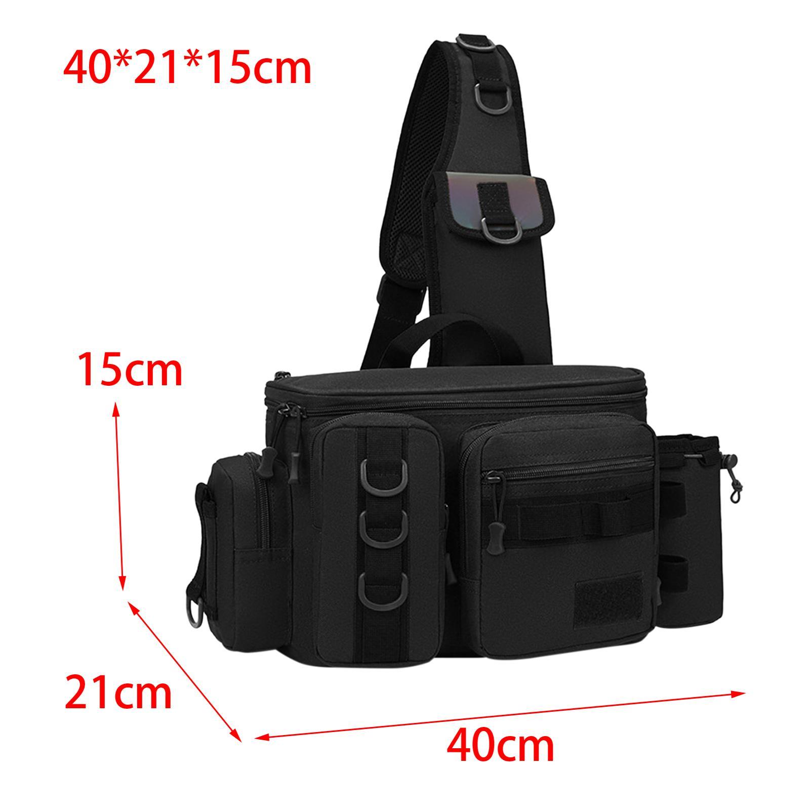 Fishing Tackle Bag Rod Holder Carry Case Bag Chest Pack for Men Women Hiking