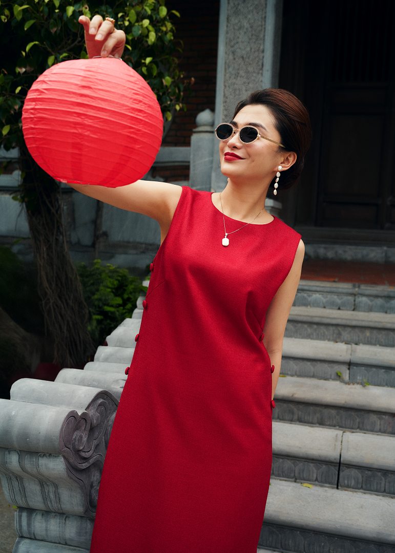 Đầm Xẻ Tweed Lộc DRE223 thời trang thiết kế Hity